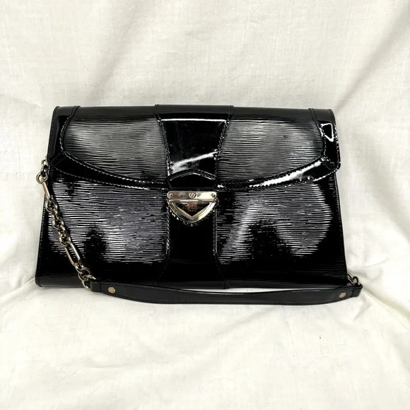 Vintage Louis Vuitton Epi Electric Pochette Lena Patent Leather Black Bag - Picture 1 of 6